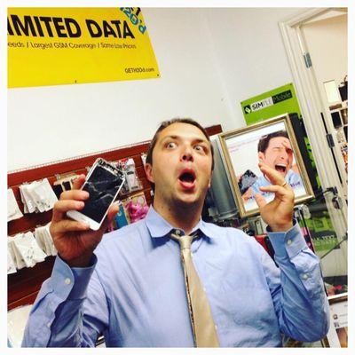 Happy costumer fixing their iPhone super fast at. The Phone spa