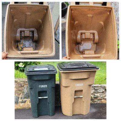 Professional trash can cleaning! We eliminate unpleasant odors and bacteria.