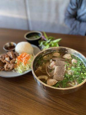 Rare Sliced Beef, Briskets, & Beef Meatballs - B4 and Grilled Pork - G2