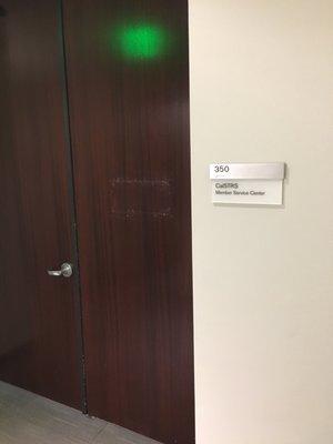 Main door, just outside of elevator lobby