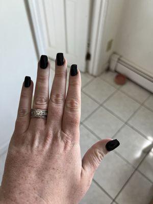 Black square nails