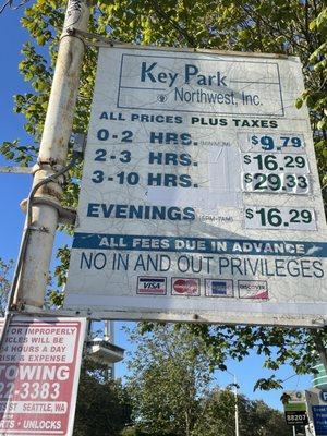 Keypark Northwest, bait and switch over charging for parking, I was charged $20.30.