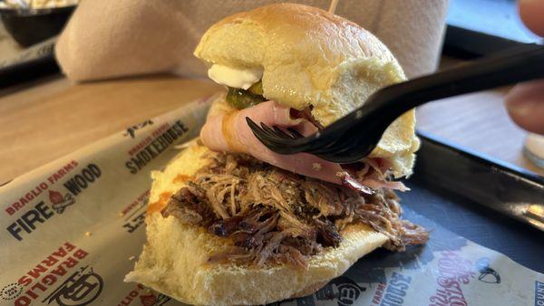 The Que-Ban with very little pork BBQ