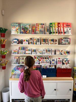 Gel pens, markers, pencils and more.