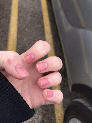 Mani with clear polish