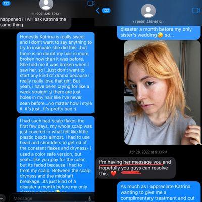 Putting the conflict back into Katrina's hands when Larisa blew off my appt & relegated me to Katrina despite my concerns.