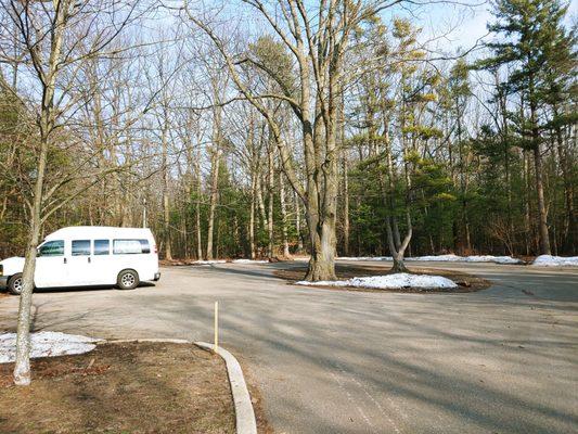 One of two parking area.