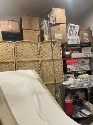 Supply closet where I received an IV.