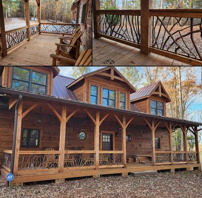 Fall Wood Cabin, Mountain Laurel Handrails.