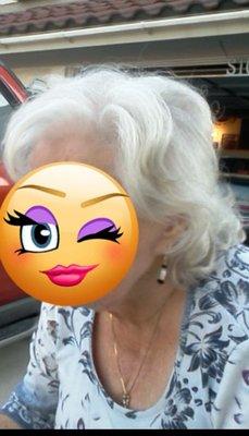 I permed and set her hair every week.also cut it