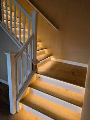lighted stairs