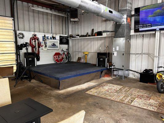 Cool old garage converted into a coffee shop