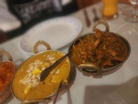 Mushroom matter (aok), shahi paneer (so good!!)