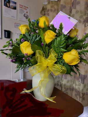 Custom get-well flower arrangement.