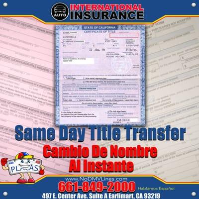we service Earlimart, Pixley, Delano, Terra Bella, Tipton DMV Alternative