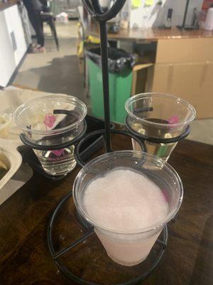 Wine fight including wine slushie