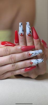 Pro Gel Tips with marble nails.