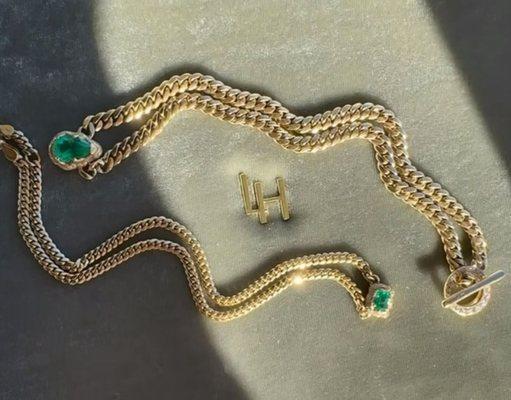 Queen Emerald Cut Emerald Cuban Choker