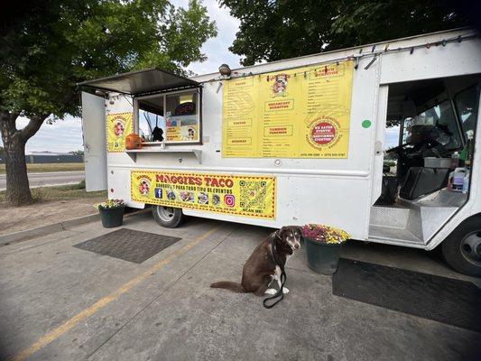 Maggie's Taco food truck,,, Molly dog.