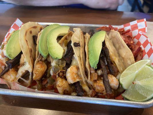 Tacos mar y tierra