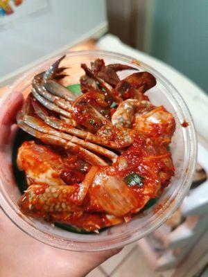 Raw crab, great price and amount but too strong fishy & not enough gochujang