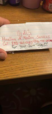 G&G Hauling & Moving Services