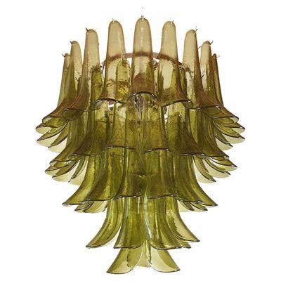 Large green Murano glass chandelier - mid century - neoclassical -- Dallas European antiques store