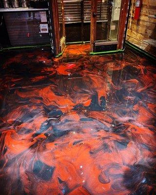 Metallic epoxy black & red