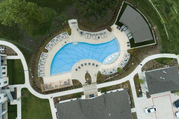 aerial view of pool