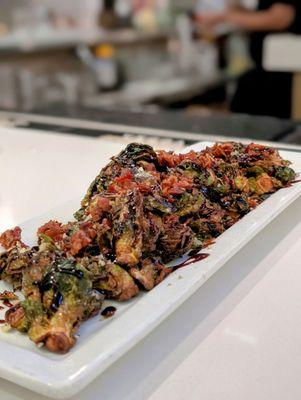 Look at this generous size of an appetizer!! Hello Brussel Sprouts!!