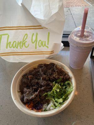 bulgogi beef and taro smoothie