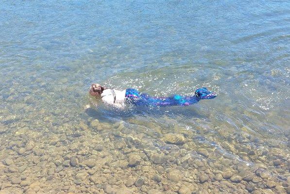 Mermaids swim right off the river bank! Who knew!