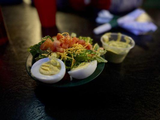 Side salad with honey mustard
