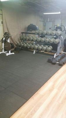 Basement free weights area