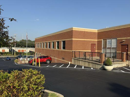 The back view with additional parking space