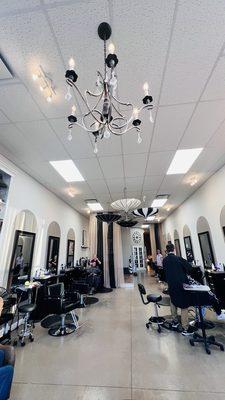 Inside Concept Salon as you walk back to Amethyst Headspa located
