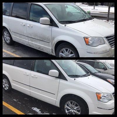 Before and after. That is one crystal clean van!
