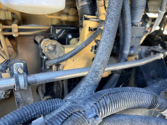 replaced hose from leak and added a protective cover to it