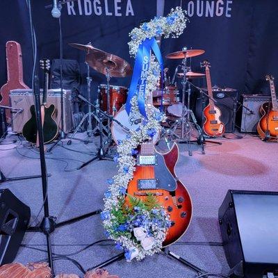 My step dad's gorgeous floral arrangement for his celebration of life ceremony