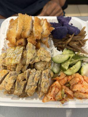 Meat Jun & chicken katsu plate