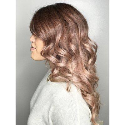 Rose gold color melt and balayage