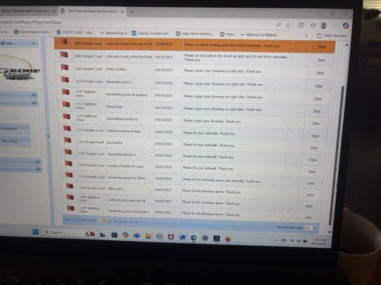 this is the compliance checks that have not been updated and the last check was in April. The one in May was just a verbal command.