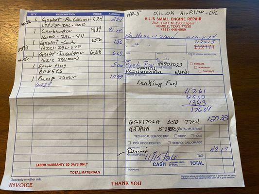 AJ's Small Engine Repair