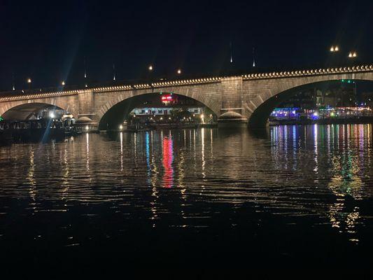 London Bridge at night.