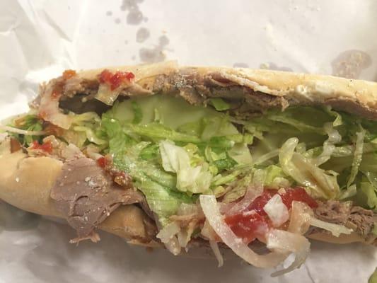 Roast Beef Sub. Meat cooked daily and sliced... FRESH..