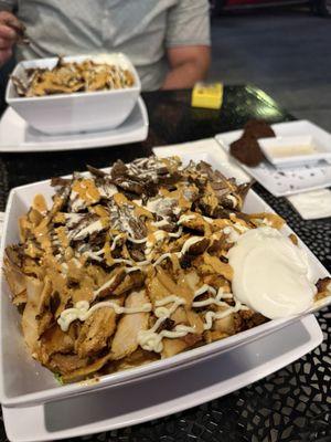 Half Beef & Half Chicken Bowl ; Falafel