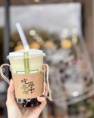 Green tea + milk + boba