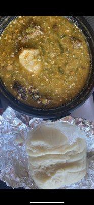 Okra soup with fufu