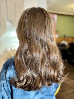 Haircut and blowout style