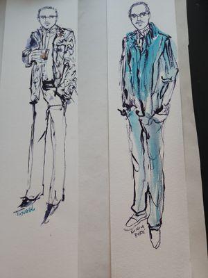Denise's drawings of myself from two separate events. Her work is amazing and she provides a truly unique guest experience.